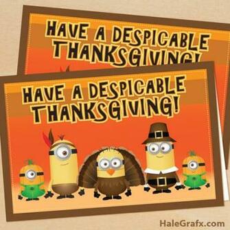 Thanksgiving Minion Card Printable Despicable Me