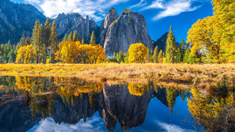 Wallpaper Yosemite California Usa Cliff Autumn Nature