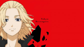 Manjiro From Tokyo Revengers Manga On Red Wallpaper