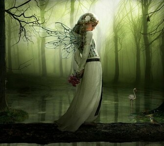 Wallpaper Background Fantasy Faerie Wings Forest Lake