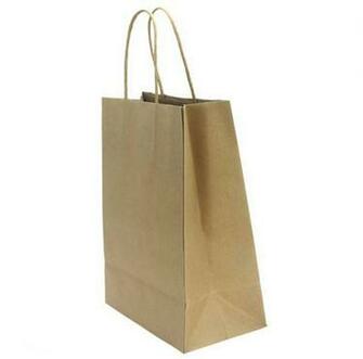 Brown Coffee Colored Paper Bags With Handles Rope Handle