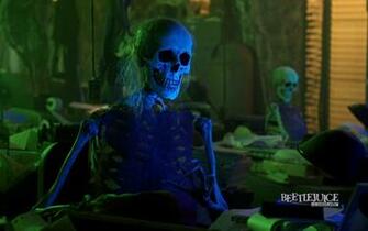 Beetlejuice Widescreen Wallpaper Afterlife S Skeleton Office Workers