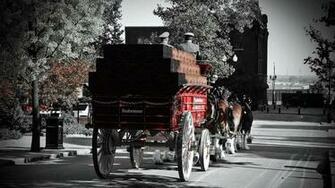Budweiser Clydesdale Wagon HD Wallpaper