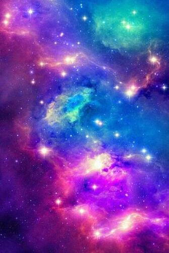 Pink Purple Green And Blue Galaxy Phone Wallpaper