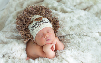 Adorable Baby In Lion Hat HD Photography Wallpaper