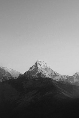 Mountain Bw Dark High Sky Nature Rocky iPhone Wallpaper