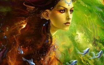 Fantasy Mermaid Art Women Fish Wallpaper