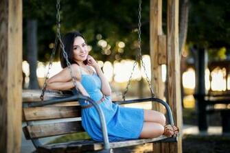 Swing Leg Smile Girl New HD Wallpaper