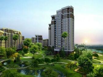City 3d Architectural Design Of Commercial Housing Wallpaper