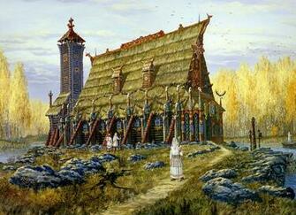 Painting History Russian Folklore Lake Wallpaper