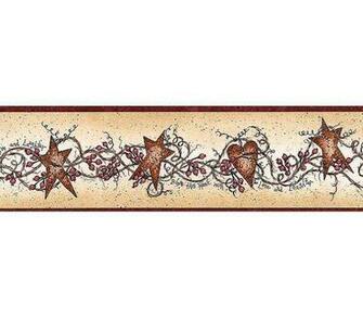 Rusty Hearts And Stars Wallpaper Border Clearance