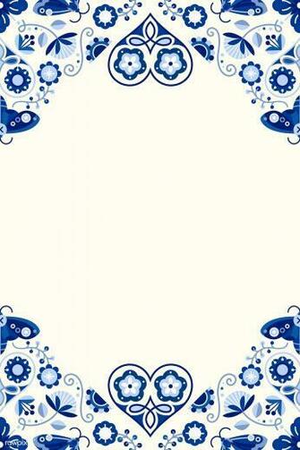Blue Folk Art Design Element Frame Vector Premium Image By