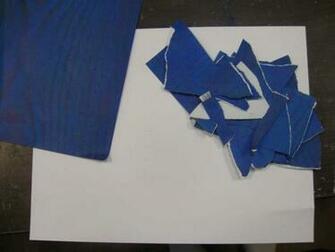First Tear Your Blue Scrapbook Paper Into Medium Sized Pieces The