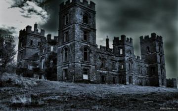 Castles Dark Wallpaper Gray