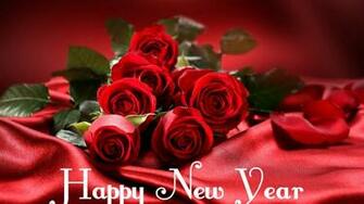 Happy New Year Red Roses Flower Image Greeting Card