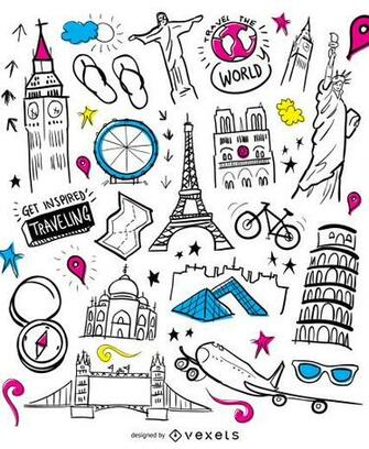 Travelling Elements Wallpaper Vector
