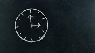 Clock Sketch In Black Surface Wallpaper Stream