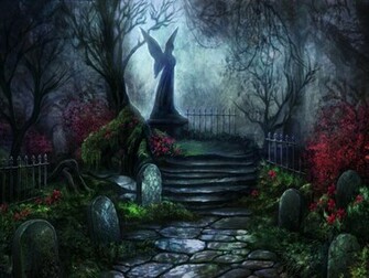 Cemetery In The Forest Computer Wallpaper Desktop Background