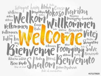 Fotografie Obraz Welcome Word Cloud In Different Languages