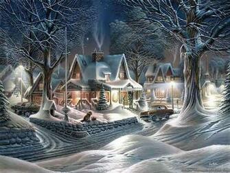 Beautiful Christmas Town Wallpaper Full HD
