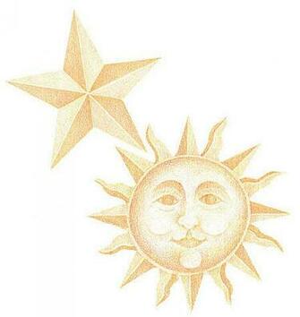 Moon And Stars Wallpaper Border Celestial Sun Night Sky