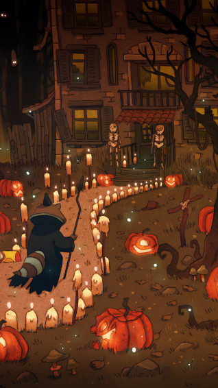 Halloween Trick Or Treat Lofi Pumpkin 4k Wallpaper iPhone HD Phone