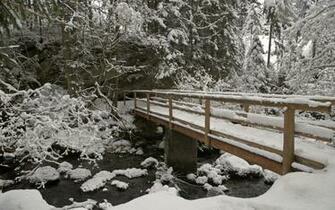 Small Snow Covered Bridge Wallpaper
