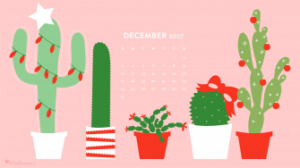December Christmas Cactus Calendar Wallpaper Sarah Hearts