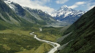 Background Hooker Zealand Desktop Park Valley Background Mount