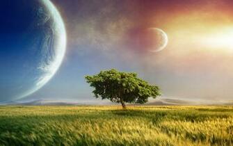 Sky Sunset Sunrise Sci Fi Science Planets Moons Wallpaper Background