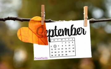 September Autumn Note Desktop Calendar