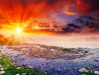 Wallpaper Lake Sunset Spring Photo Desktop