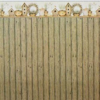 Wallpaper Bird Houses And Planks Stewart Dollhouse Creations