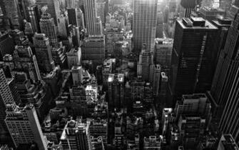 Los Angeles Skyline Black And White New York Night