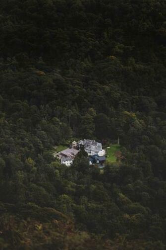 Castle Homestead From Above Forest Stock Photo Image