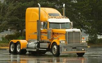 Pixel Desktop Wallpaper Yellow Semi Truck Computer