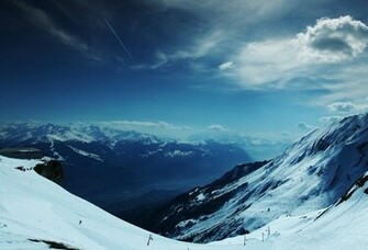 Snow Highlands Winter Snowboarding Height Sky Mountains Html