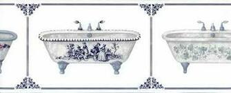 Antique Bathtub Wallpaper Border