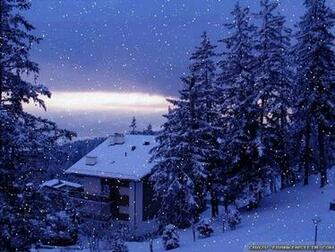 Lakeside Winter Cabin Wallpaper