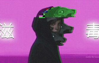 Wallpaper Girl Anime Sad Chinese Vaporwave Glitch Image For