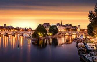 Wallpaper The City Lights France Paris Evening Capital