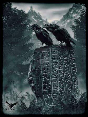 Huginn And Muninn On A Runestone By Thecasperart