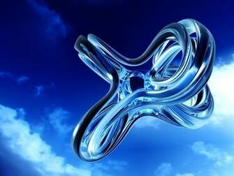 Blue Knot In The Sky Digital 3d Art Computer Desktop Wallpaper
