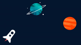 Wallpaper Id Universe Simple Planet Rocket Blue