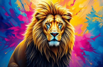 Colorful Lion Wallpaper