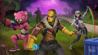 Wallpaper Fortnite Squad Art Dual Wide
