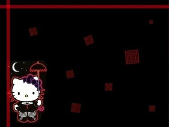 Black Hello Kitty Background Wallpaper HD