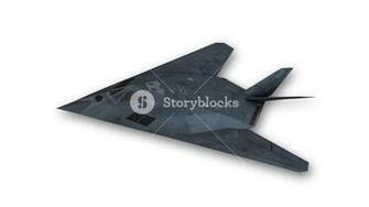 Stealth Aircraft In Flight Plane Isolated On White Background