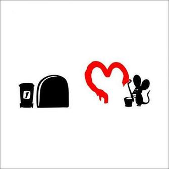 I Love You So Much 3d Funny Mouse Hole Wall Stickers Decals Living