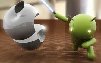 3d Android Vs Apple iPhone Wallpaper